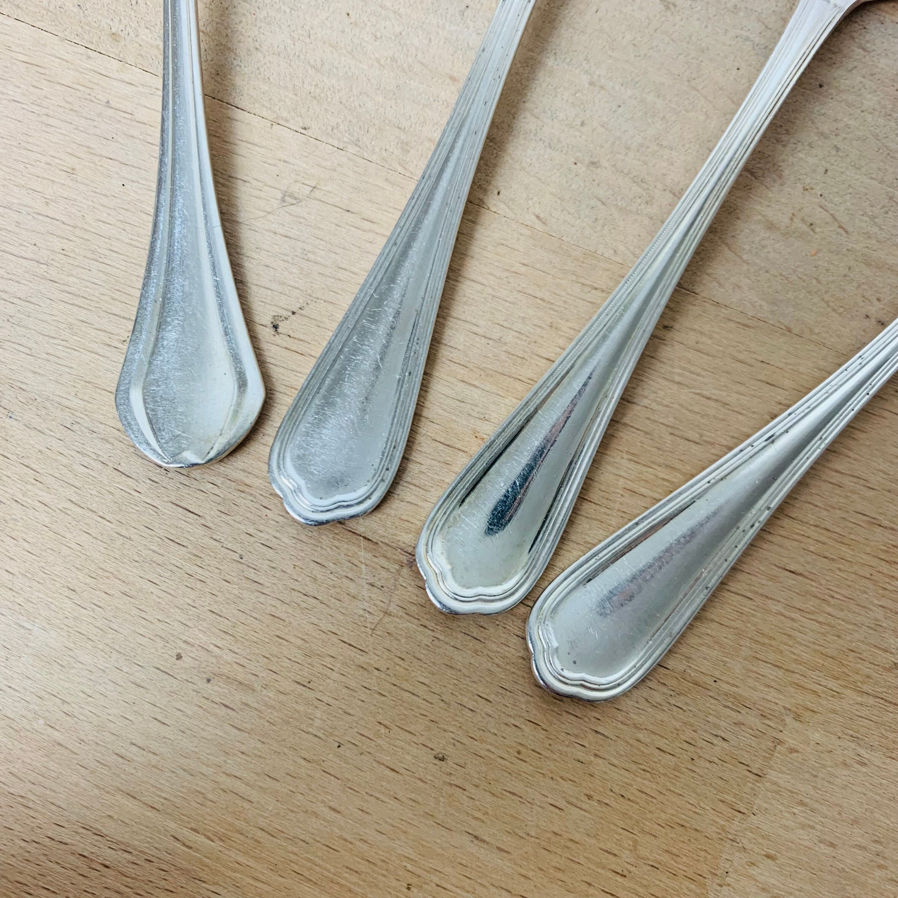 8 dessert spoons Christofle Spatours silver metal