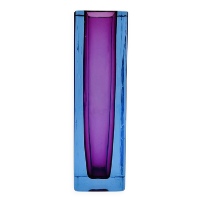 Vase Sommerso Murano Bleu Violet Mandruzzato XXe - 27cm 3kg