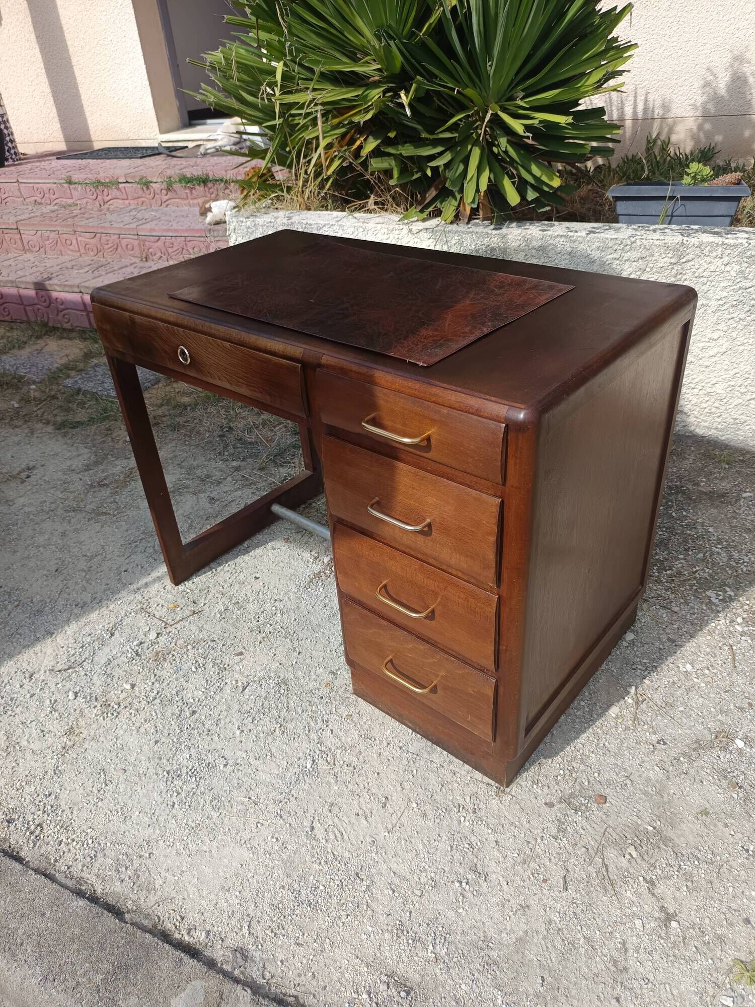 Vintage wooden desk – 5 drawers – 1960s