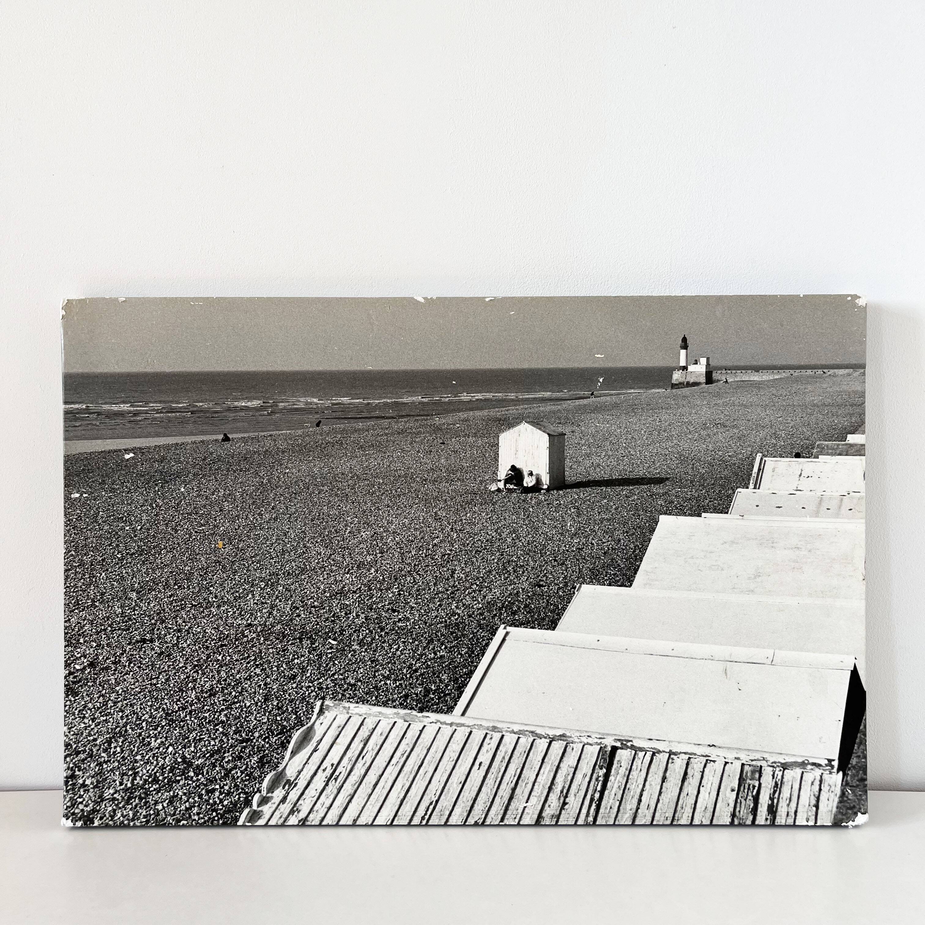 Large photograph on wooden panel Le Tréport 1980