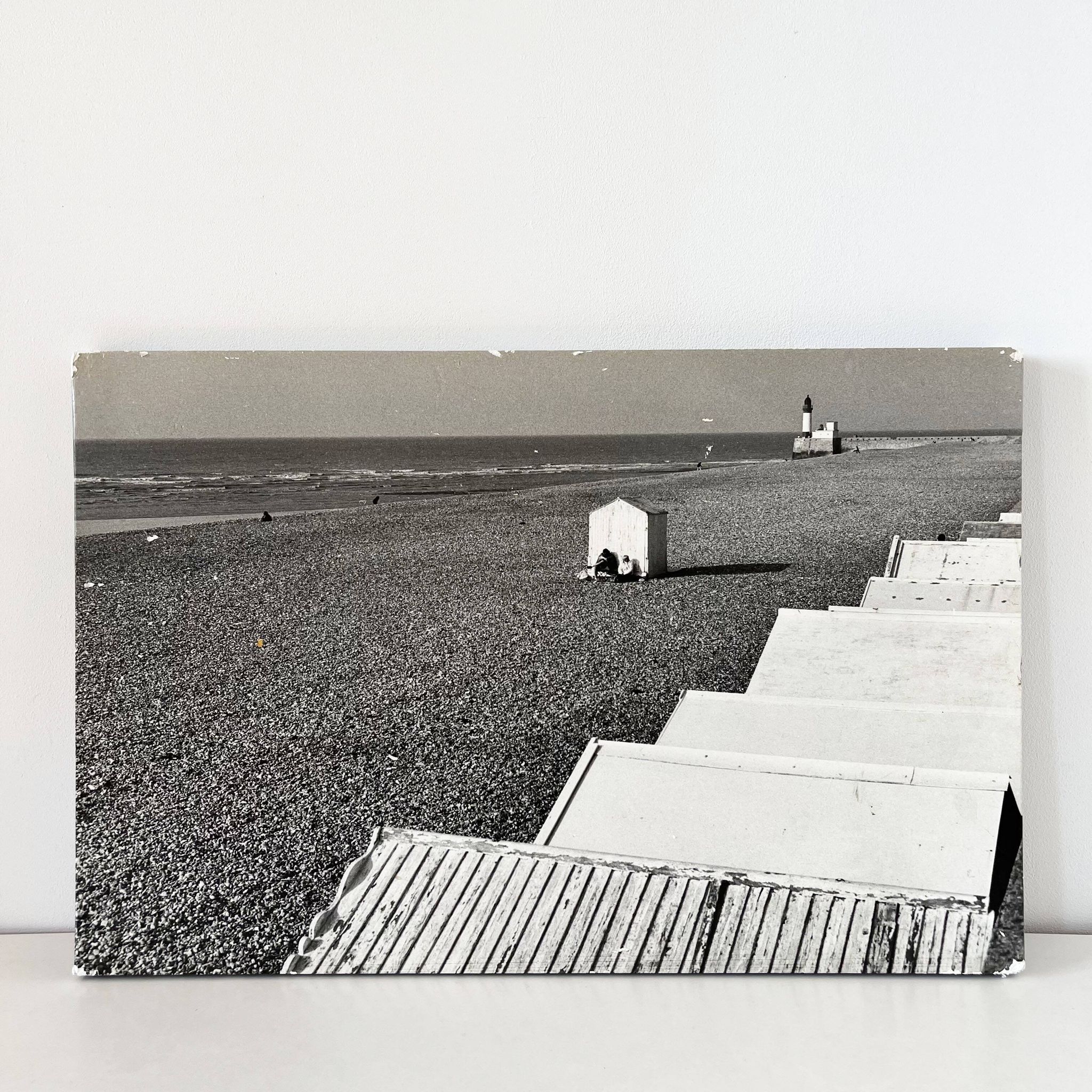 Grande photographie sur panneau bois Le tréport 1980