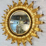 Sun mirror in gold metal, 1960´s