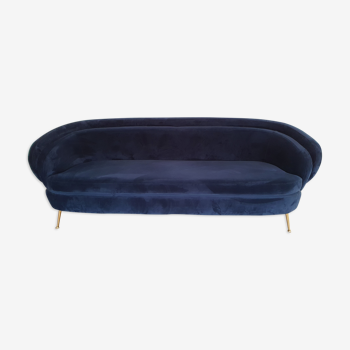 Vintage sofa in midnight blue velvet
