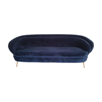 Vintage sofa in midnight blue velvet