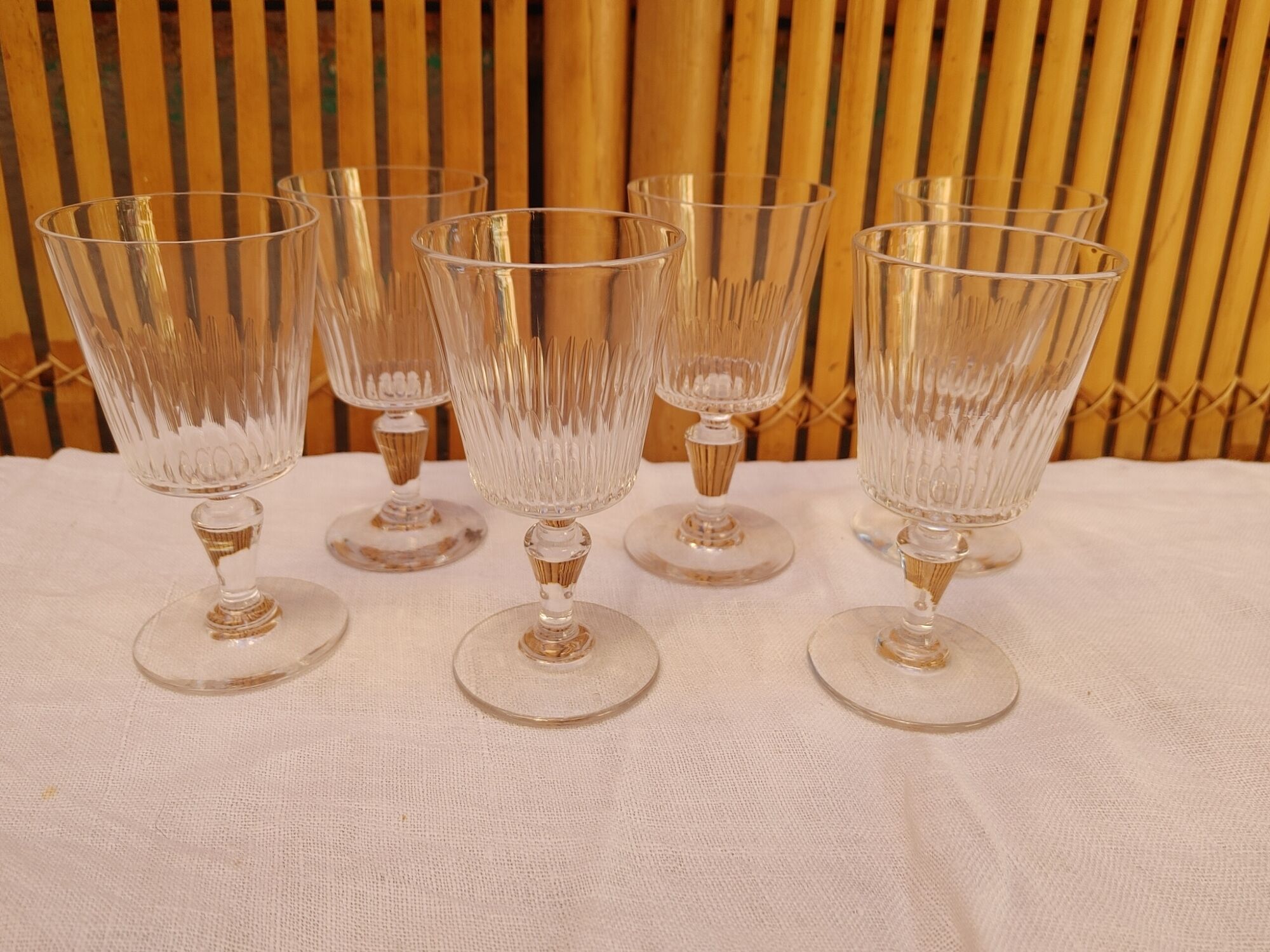 Baccarat - 6 old cut crystal port glasses