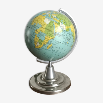 Globe terrestre vintage en métal