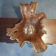 Sculptural wooden centrepiece, organic bowl, brutalist.