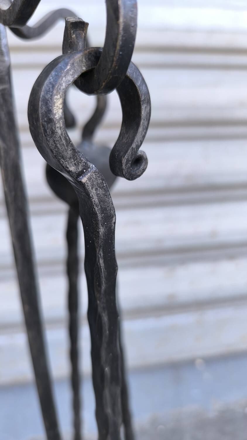 Wrought iron fireplace set 1960