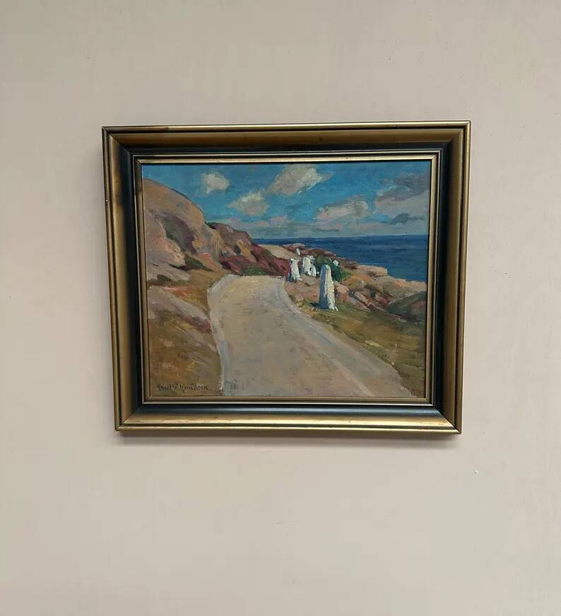 Original Swedish Oil on Canvas – “The Way” by Aksel G Knůdsen – Signed, Vintage & Framed – 52 x 45 cm (24" x 20")