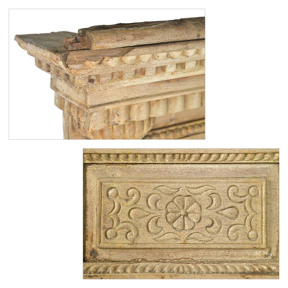 Ancienne porte indienne à deux battants en bois massif