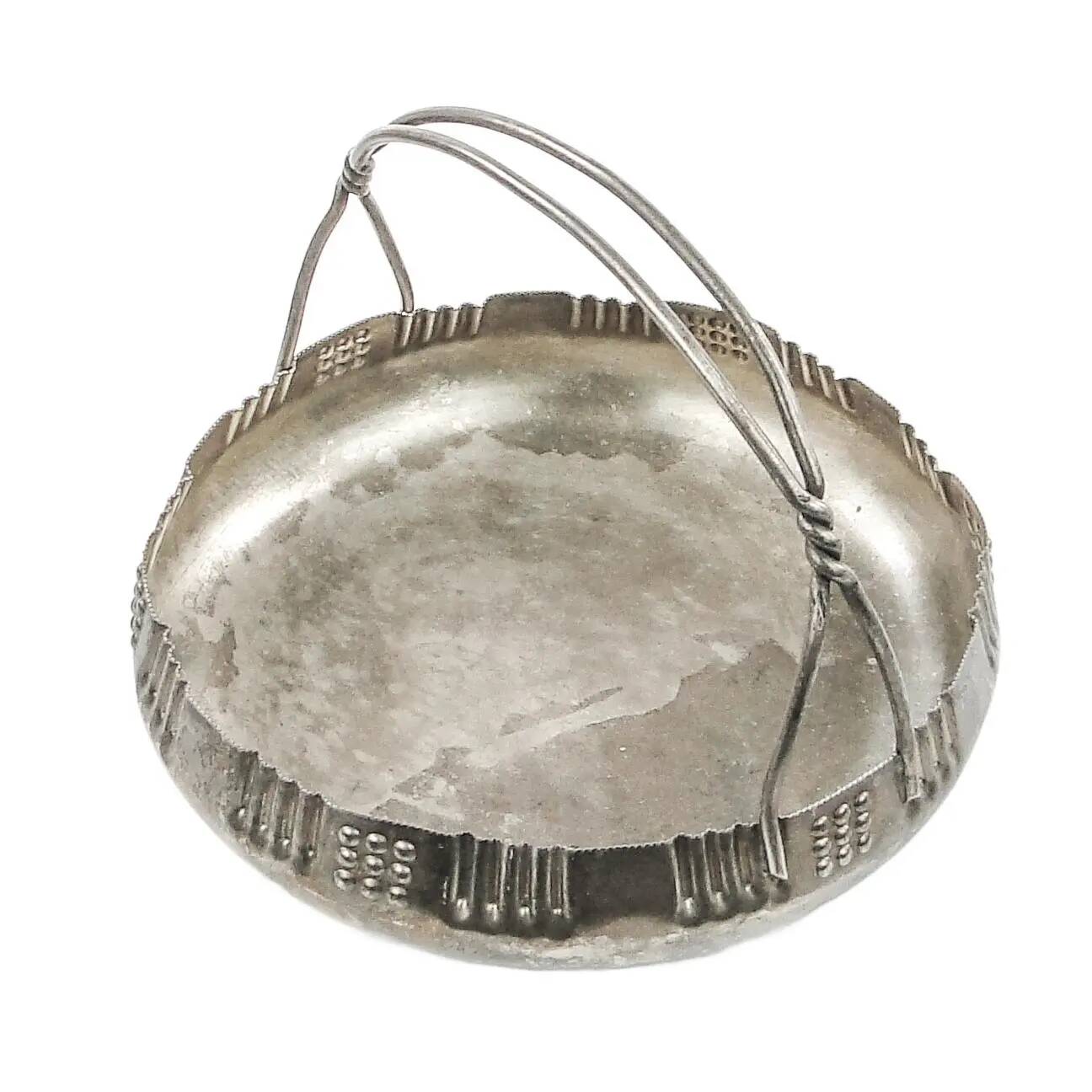 Art Nouveau fruit basket, silver metal, Kaiser, Germany, early 20th century