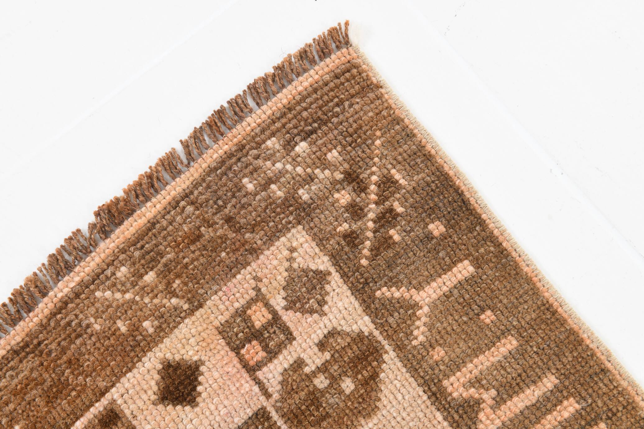 Brown & beige classic vintage rug