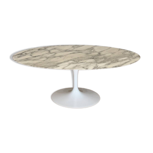 table ovale Knoll Saarinen - marbre carrare