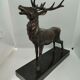 Deer in regule on black platinum marble Louis Albert Carvin style in good condition