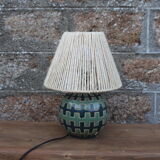 Ceramic lamp and rope shade