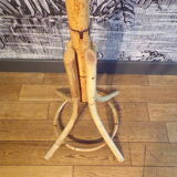 Vintage rattan coat rack