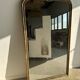 Large gilded mirror 19th century rounded corners mercury glass Louis XVI style