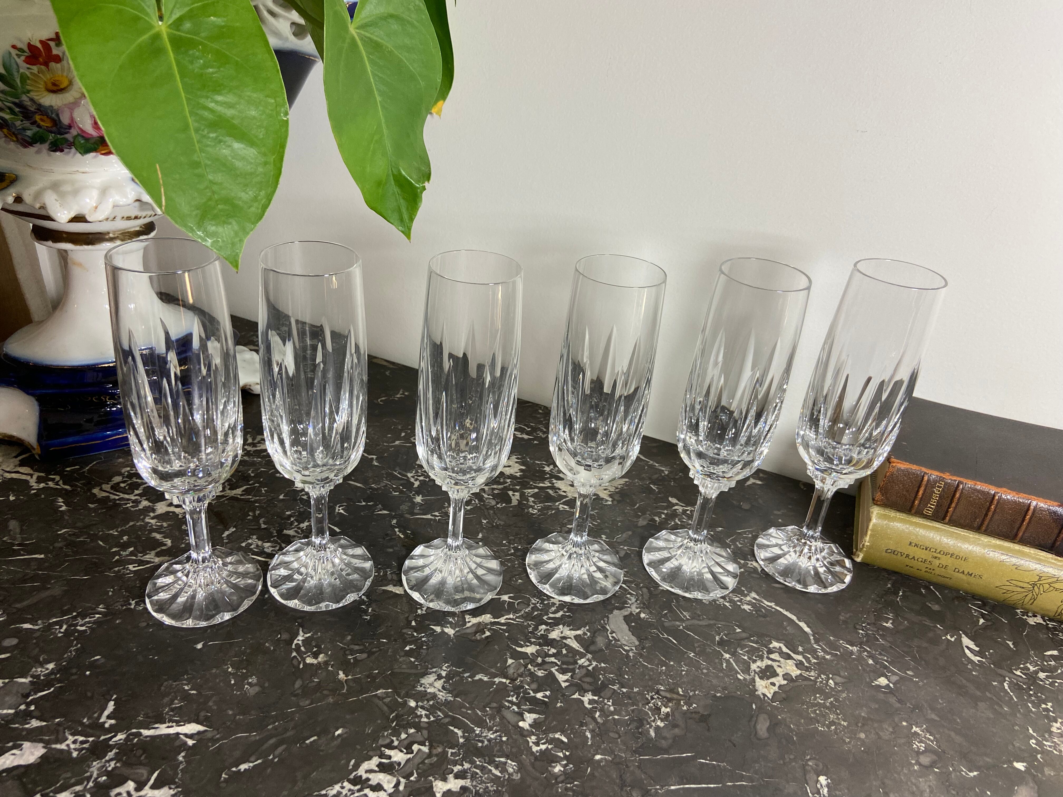 Set of 6 Champagne flutes in Villeroy and Boch crystal