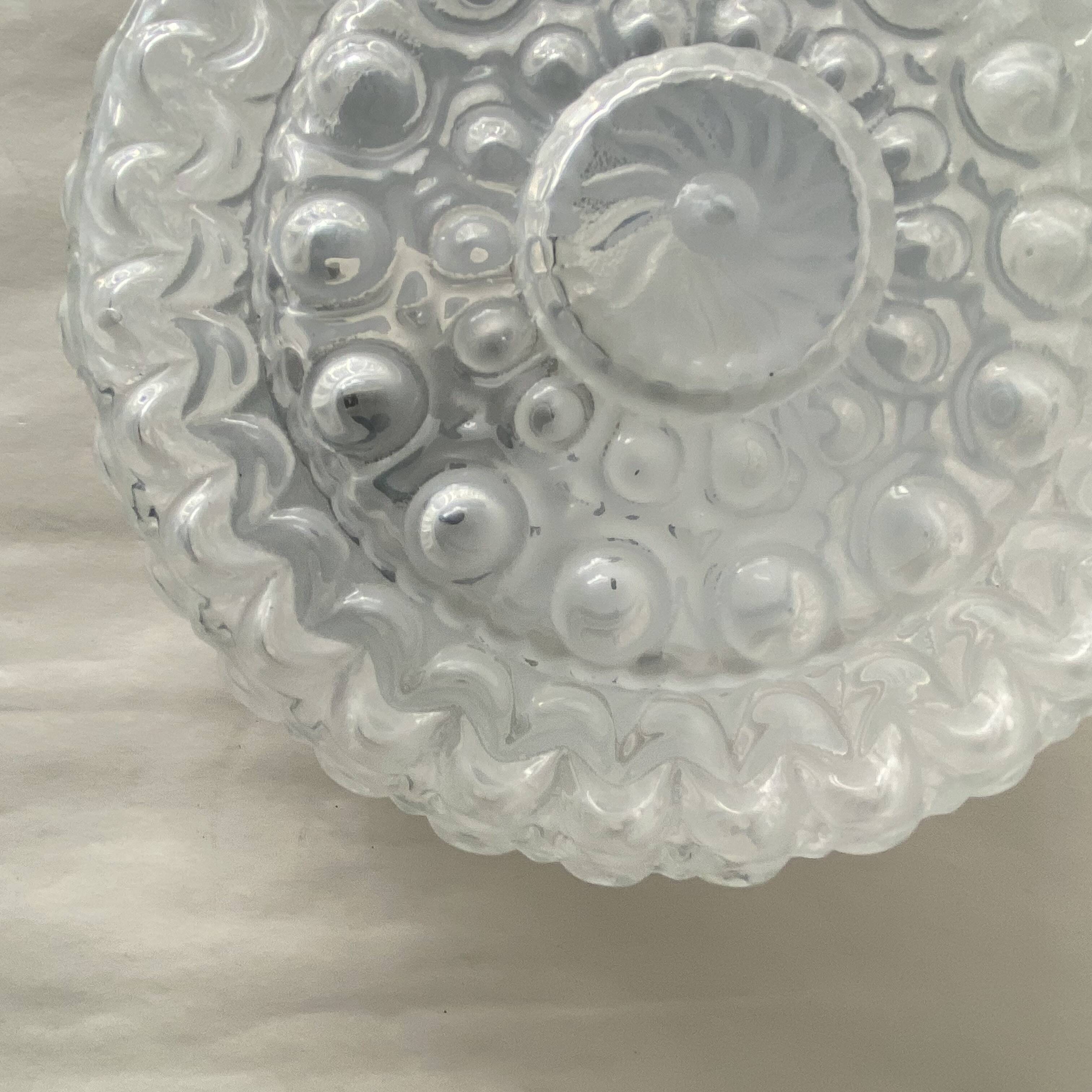Round wall light ceiling light whitened glass porthole 1970 1980