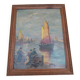 Marine painting oil on hardboard unsigned