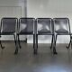 Black metal stacking chairs, Arrben Italy, 80s