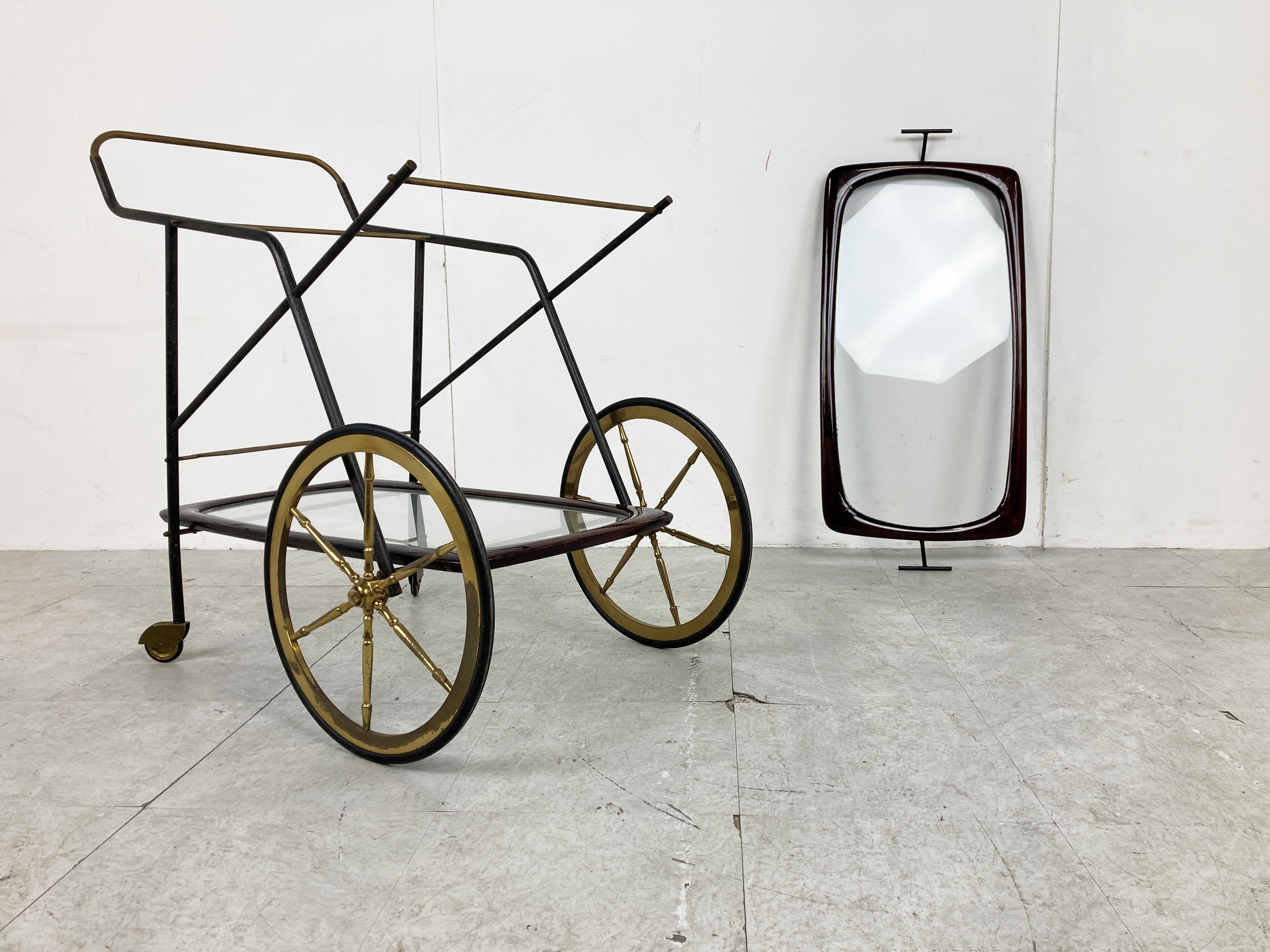 Vintage Italian serving trolley by Cesare Lacca, 1950s