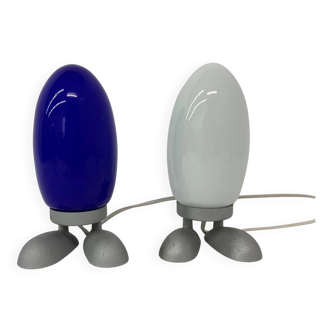 Set of 2 postmodern IKEA 1990s Egg Fjorton lamps by Tatsuo Konno