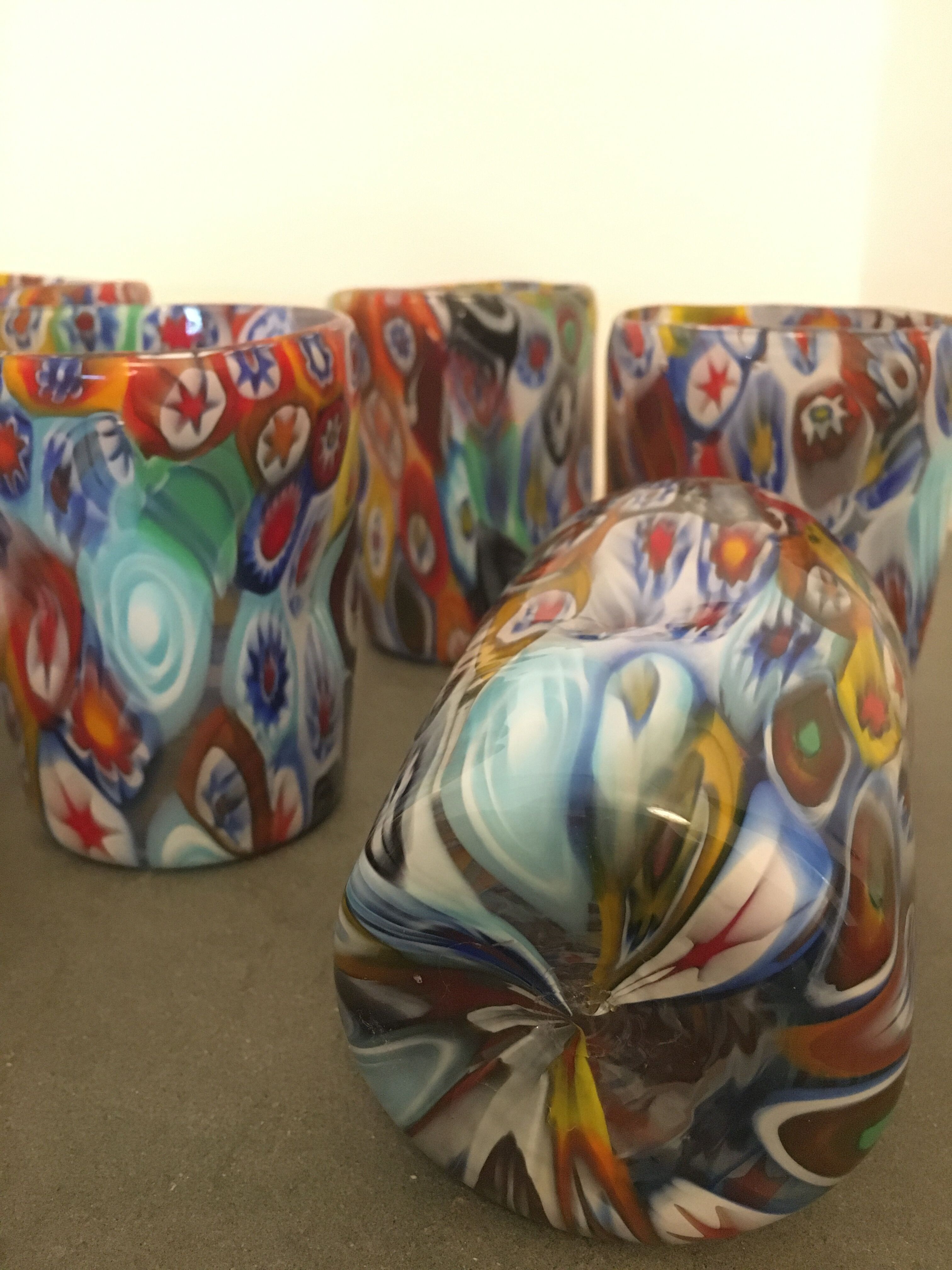 Set of 6 "Goto" water glasses from Murrisa in Murano glass, Italy