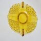 Old Art Deco Dish In Amber Crystal Czechoslovakia