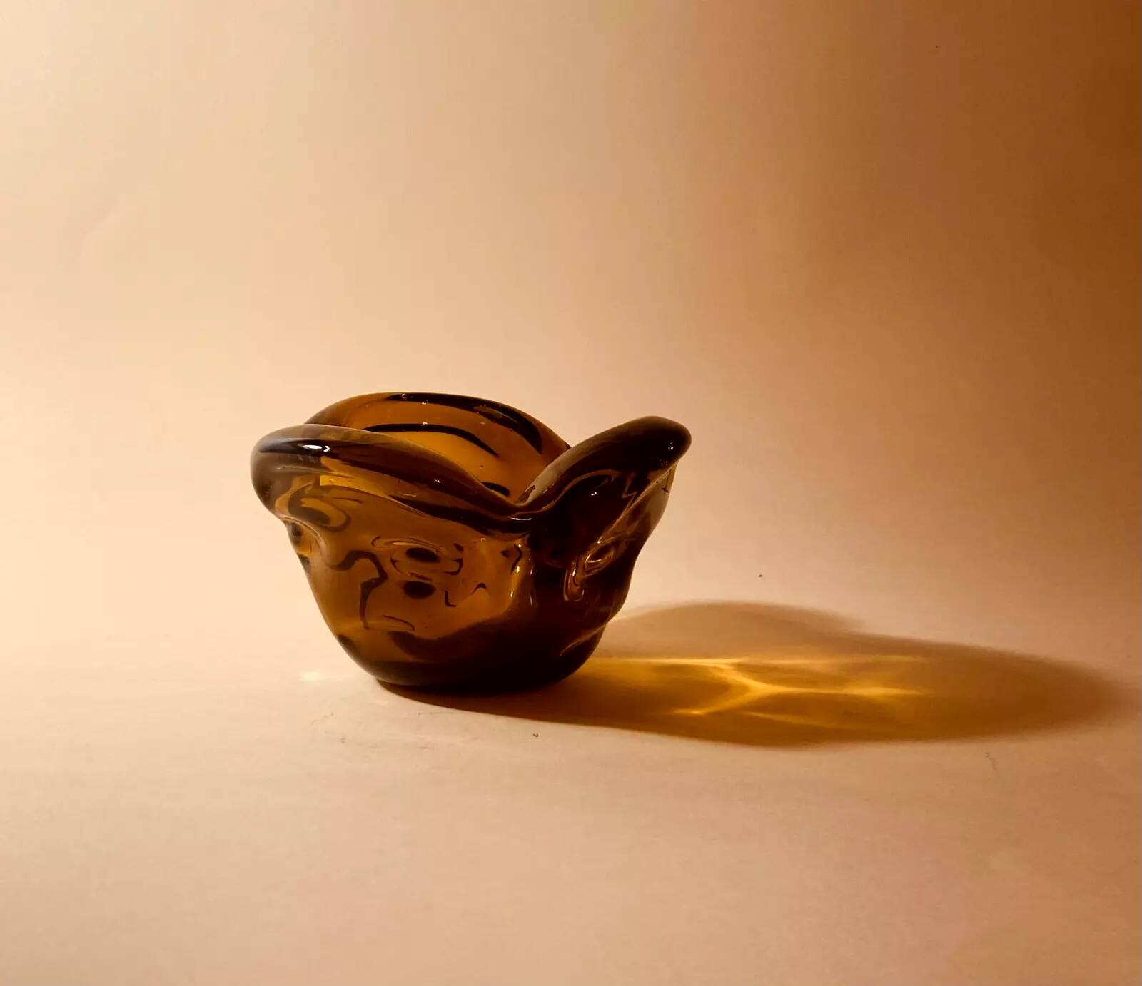 Vintage Modern Glass Bowl Gyula Budveszel Hungary 1990s