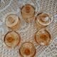 6 small vintage orange glasses