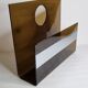 Vintage smoked plexiglass magazine holder 70s