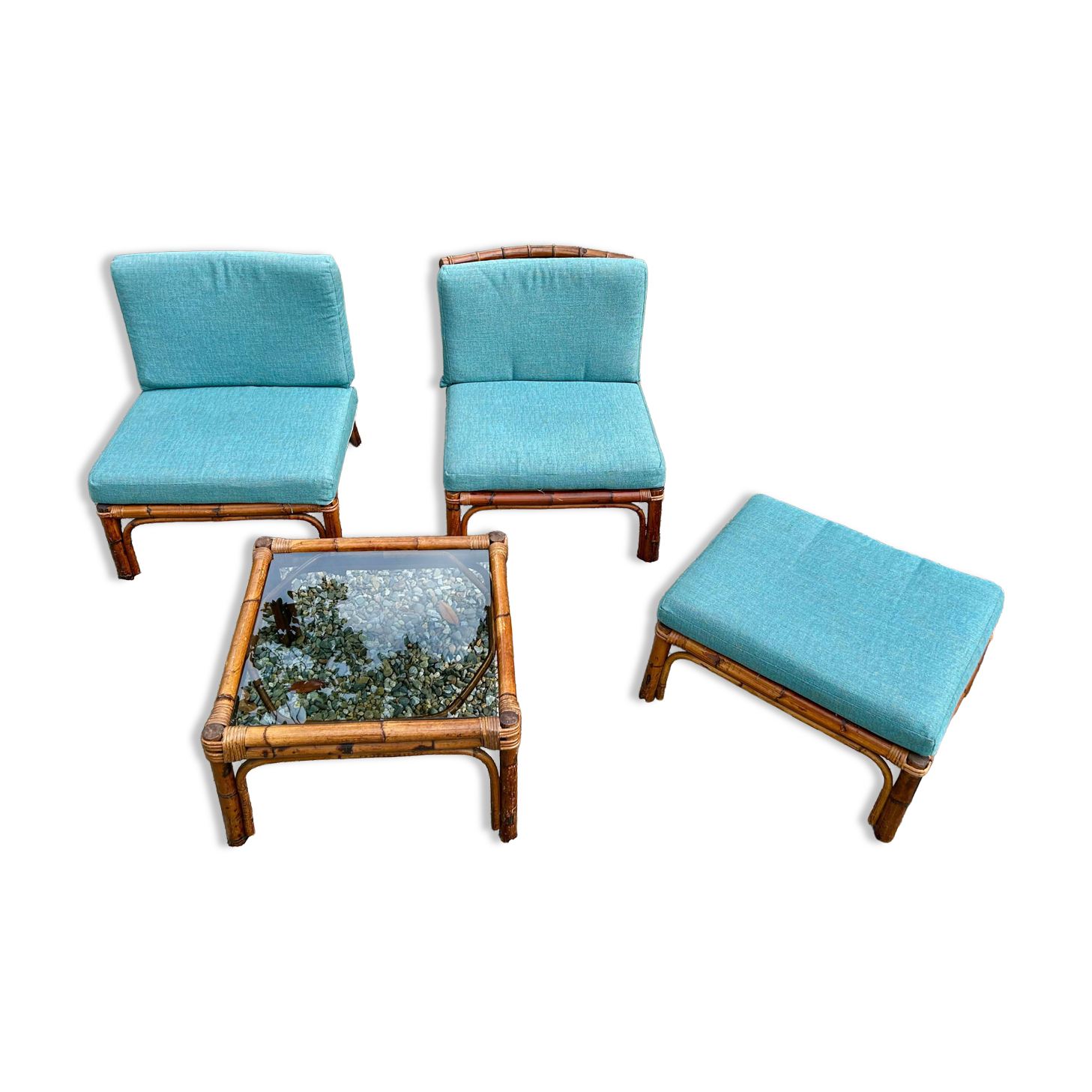 Rattan salon attributed to Alberto Smania.