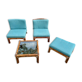Rattan lounge attributed to Alberto Smania.