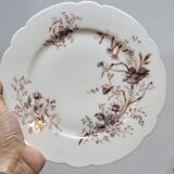 6 Superbes Assiettes Anciennes XIXème En Porcelaine Blanche Décor Oiseaux