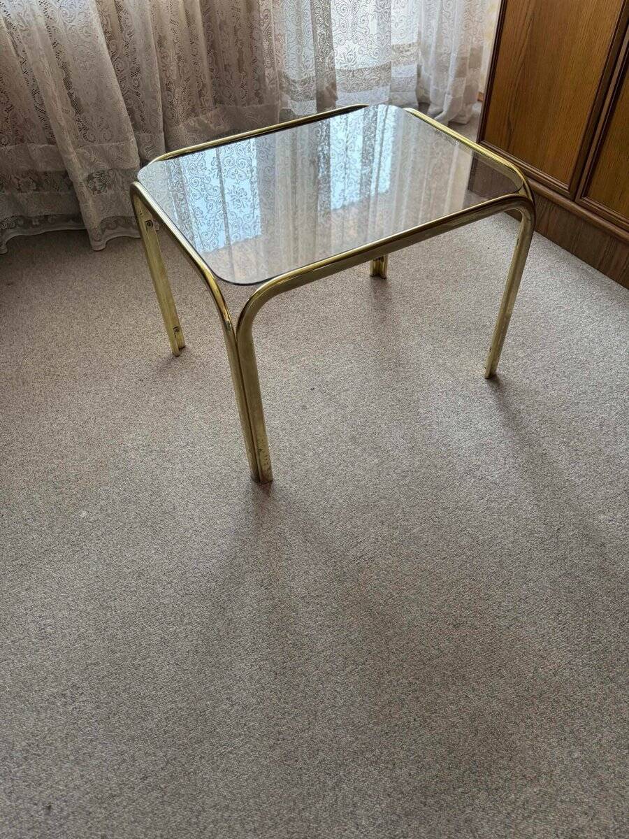 Vintage brass coffee table, 1970s