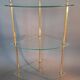 Neoclassical style 3-shelf corner cupboard in gilded brass, Circa 1950/1960.