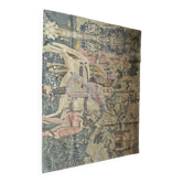 Large antique wall tapestry – medieval equestrian scene – 180 × 138 cm