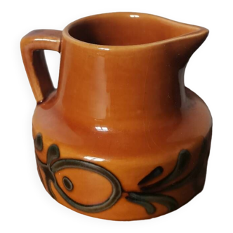 Vintage ceramic milk pitcher carafe signed and numbered
