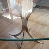 Rare 1970s round glass table