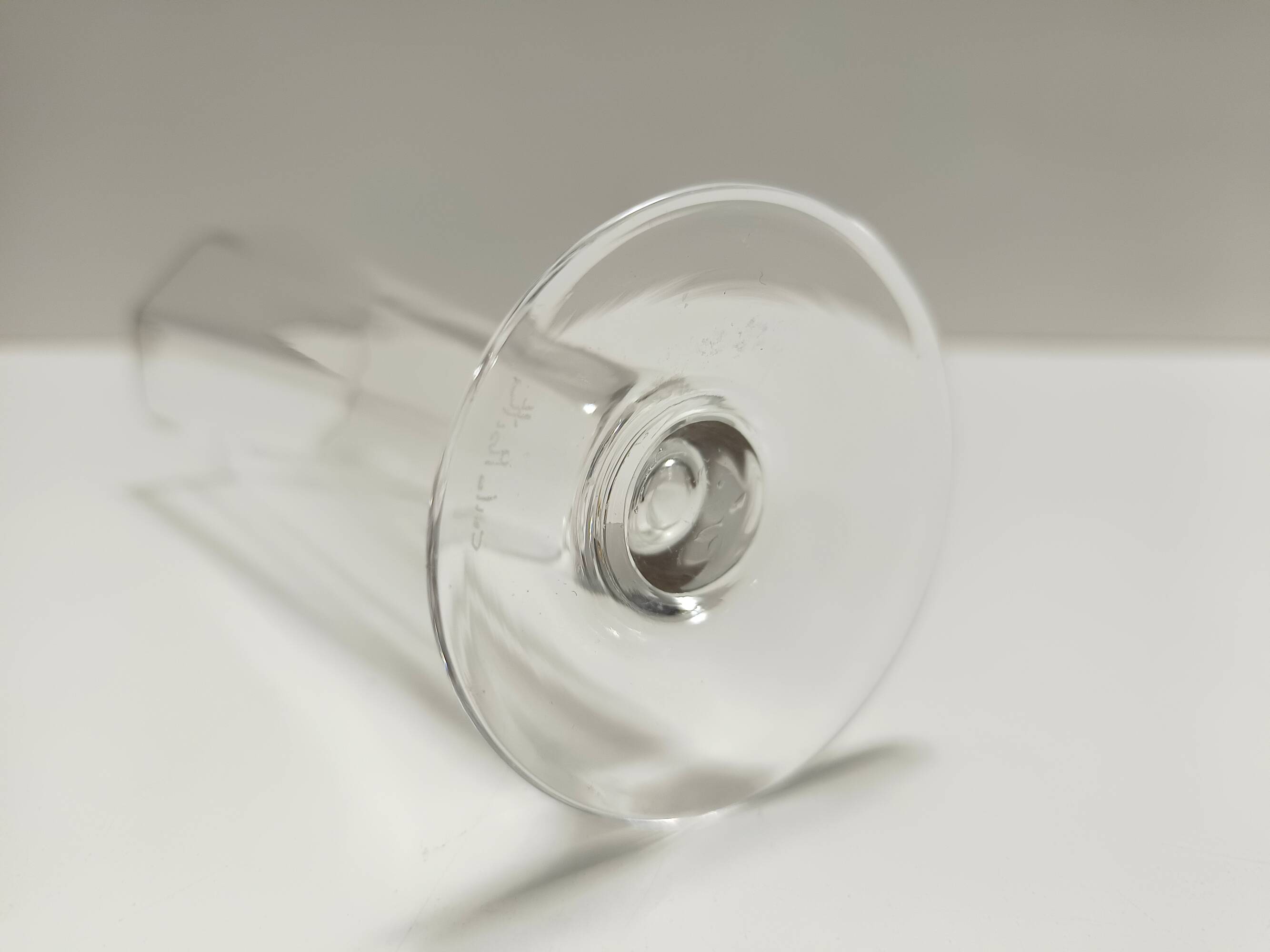 Set of Six Octagonal Hand Blown Murano Glass Flutes by Carlo Moretti, Italy