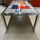 Vintage 70's chrome ceramic coffee table antonio de nisco for juliette belarti