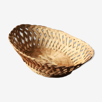 Vintage openwork oval basketwork basket