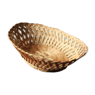 Vintage openwork oval basketwork basket