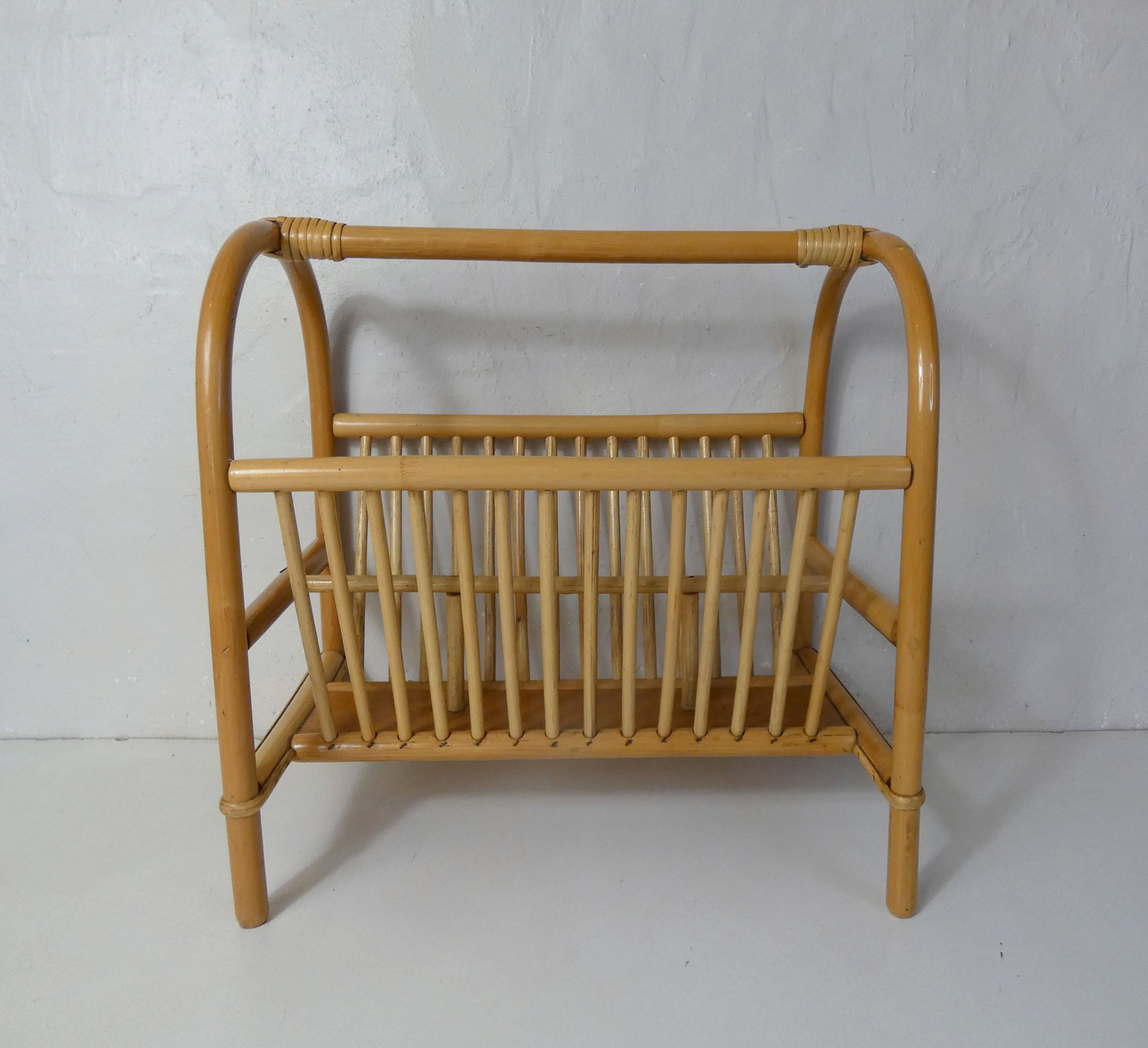 Rattan magazine holder