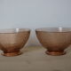Duo of pink glass bowls
