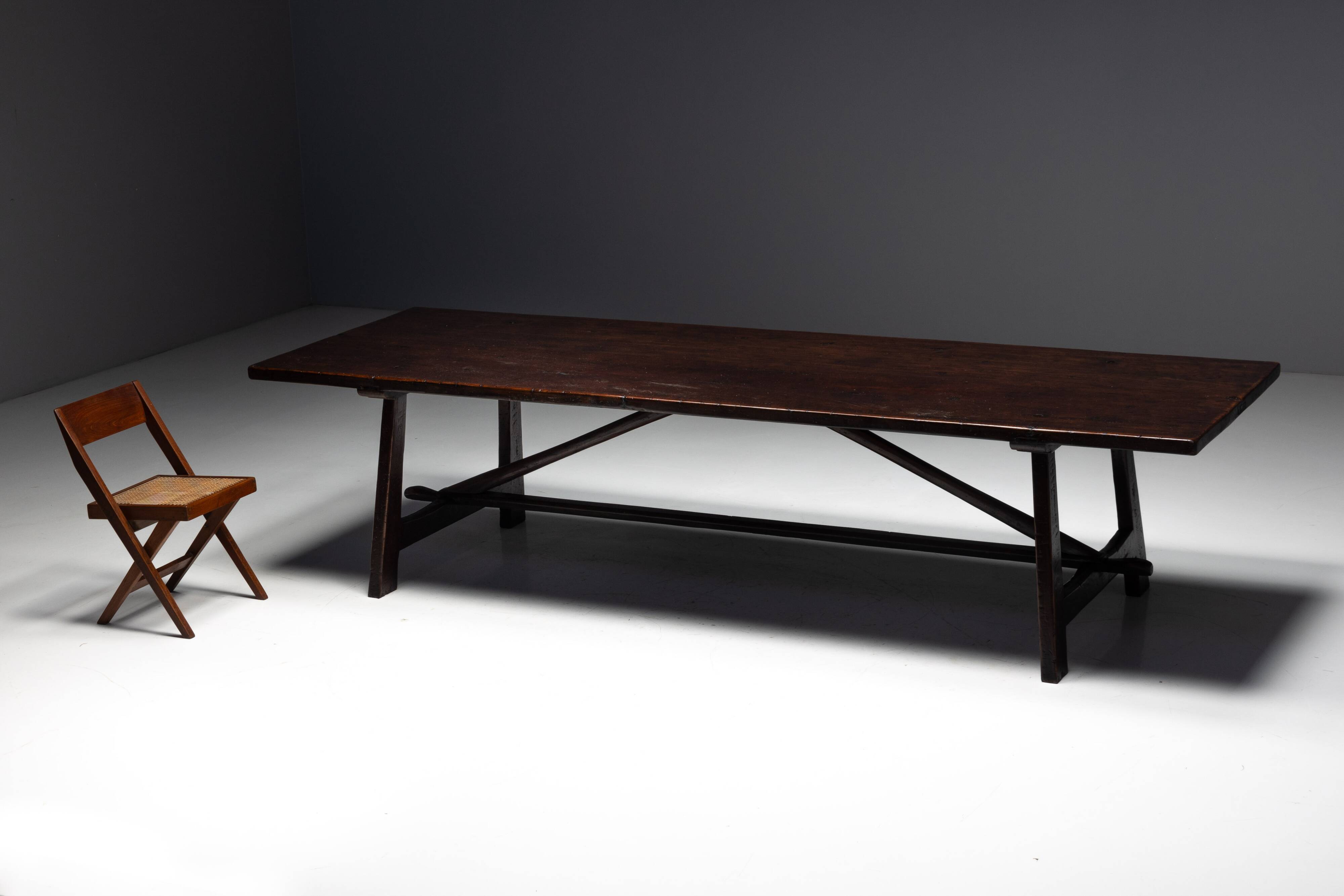 Rustic Vernacular Dining Table, France, Early 20th Century