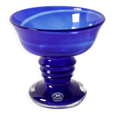 Cobalt Blue Handmade Footed Bowl by Johan Jacob Graver / Reijmyre / Sweden