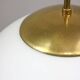 Large mid-century italian opaline & brass sphere pendant lamp