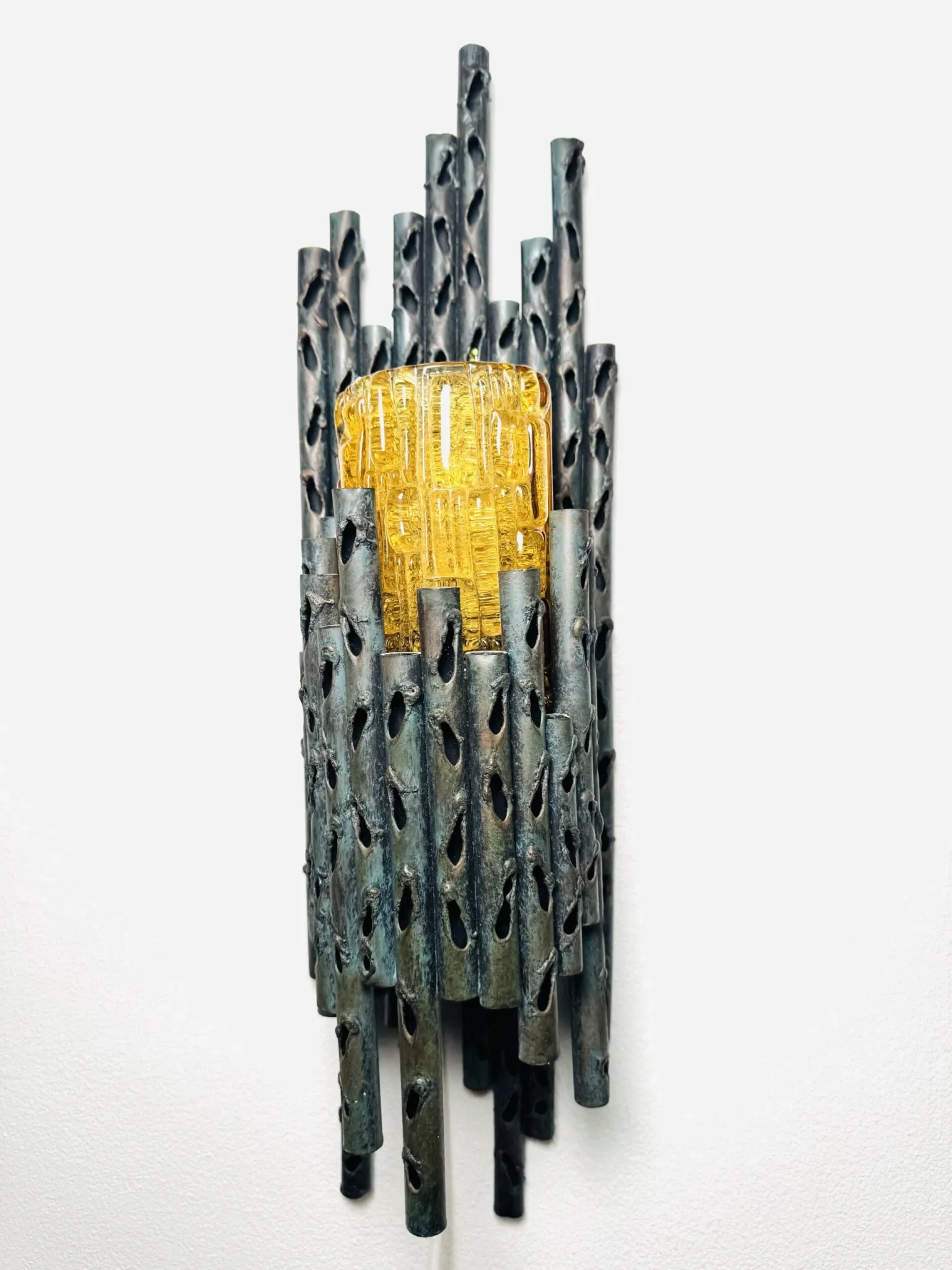 Brutalist Wall Lamp By Marcel Fantoni For Fantoni Studio Firenze, Italy, 1960S